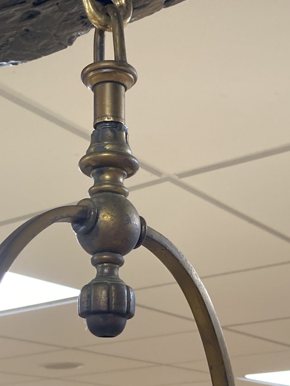 A late 19th century ormolu and glass skeleton lantern
